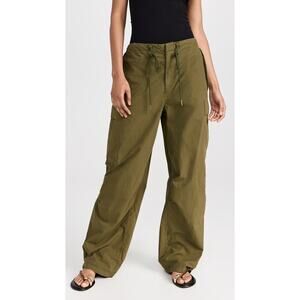 Nili Lotan Olive Green Straight-Leg Utility Pants